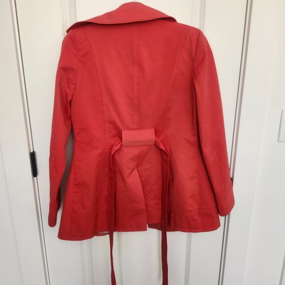 DKNY Red Belted Trench Coat – Women’s S – Timeless Style - Picture 4 of 4